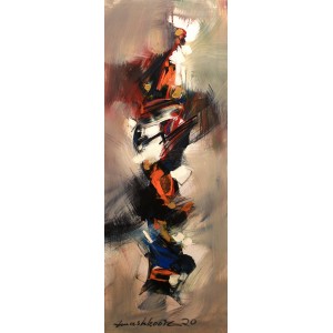 Mashkoor Raza, 36 x 12 Inch, Oil on Canvas, Abstract Painting, AC-MR-472